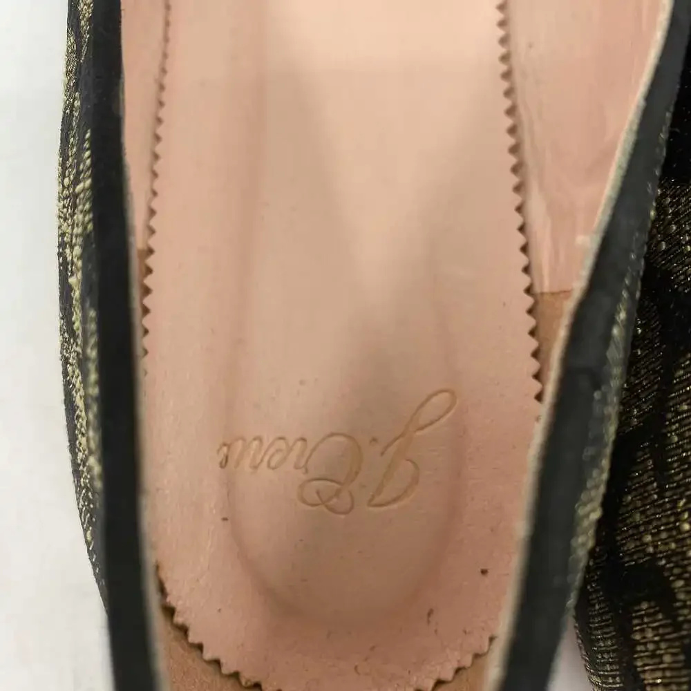J. Crew Black Gold Square Toe Leopard Print Loafers | Women’s Size 8